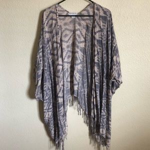 Tribal fringe kimono/cover up - cotton on